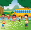 Hopscotch in park