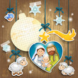 Collage background wood crib