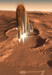 Illustration: Marsraumschiff landet Marsraumschiff landet