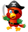 Illustration of Cartoon Pirate Parrot