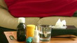 Sick women sneezing