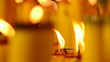 Golden light of candle flame in Chinese Vegetarian Festival