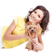 woman with a dog