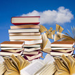 Photo: libros apilados al aire libre libros apilados al aire libre