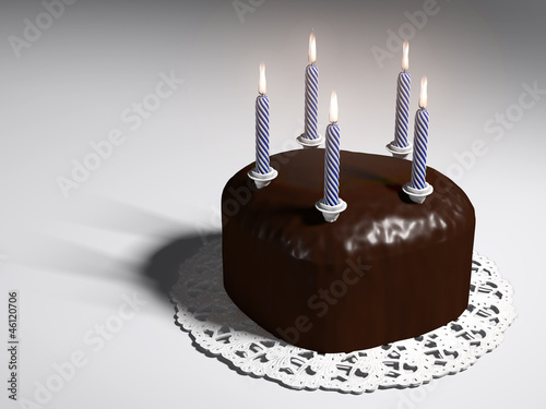 Illustration: Kuchenherz mit Kerzen Kuchenherz mit Kerzen