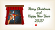 christmas greeting with reindeer