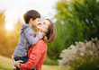 Son with his mother