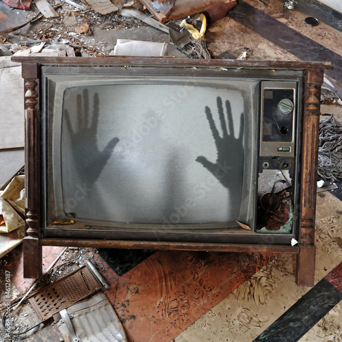 Photo: ghost appears on flickering tv set ghost appears on flickering tv set
