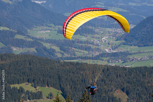 Photo: Paraglider in Austrian mountain Paraglider in Austrian mountain