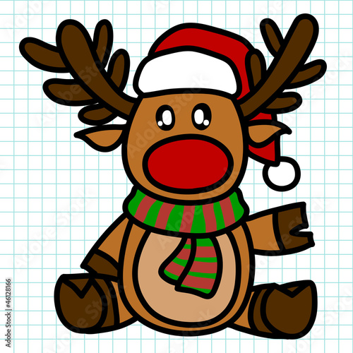 Vector: Reindeer hand draw cartoon. vector Reindeer hand draw cartoon. vector