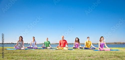 Photo: Group of young people have meditation Group of young people have meditation