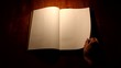 Pasar página de un libro en blanco