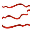 Set of red ribbons isolated on white background