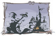 Fairy tale scene with cartoon silhouettes.
