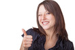 Foto: Business woman showing a thumb up Business woman showing a thumb up