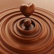 Heart symbol made of liquid chocolate