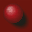 Dark red textured sphere on plane
