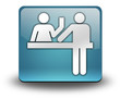 Light Blue 3D Effect Icon "Ticket Counter"