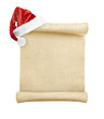 Photo: Blank christmas scroll witch Santa hat Blank christmas scroll witch Santa hat