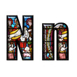 Stained Glass letter N in upper and lower case