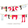 Vektor: Christmas Card, Santa's clothes 2 Christmas Card, Santa's clothes 2