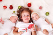 Siblings with Christmas decoration