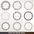 Vector Frame labels Set ornamental vintage decoration