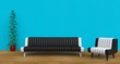 Modern Living Room Teal