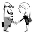 Vector: Shaking hands cartoon illustration. Shaking hands cartoon illustration.