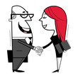 Vector: Shaking hands cartoon illustration. Shaking hands cartoon illustration.