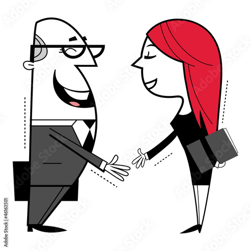 Vector: Shaking hands cartoon illustration. Shaking hands cartoon illustration.