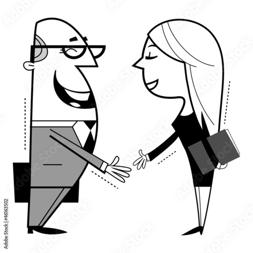 Vector: Shaking hands cartoon illustration. Shaking hands cartoon illustration.