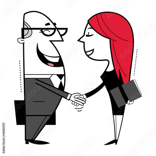 Vector: Shaking hands cartoon illustration. Shaking hands cartoon illustration.