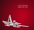 Merry Christmas card made from paper stripes