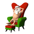 Illustration: Santa Flashing in Chair Santa Flashing in Chair