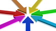Arrows directed to the center