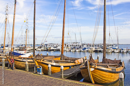 Photo: Old boats in the port of Volendam, The Netherlands Old boats in the port of Volendam, The Netherlands