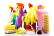 Fast and clean! Cleaning items on white