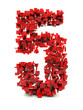 Red number 5 - futuristic