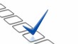 Checklist with blue check isolated on white
