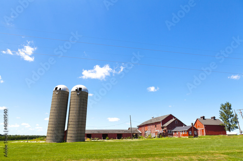 Photo: Traditional American Red Farm in Summer Traditional American Red Farm in Summer