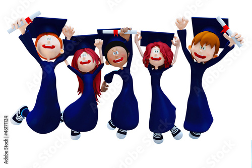 Illustration: 3D graduation group 3D graduation group