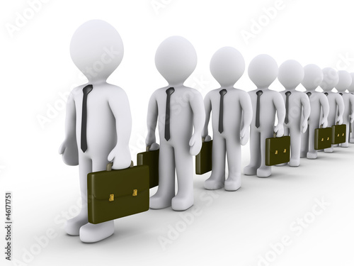 Illustration: Businessmen waiting in line Businessmen waiting in line