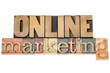 online marketing in wood type