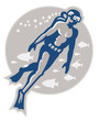 Scuba Diver Diving Retro