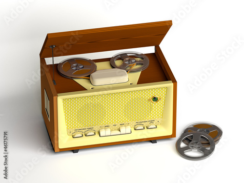 Illustration: Retro tape recorder Retro tape recorder