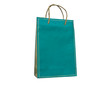 Photo: colourful paper bag with handles on a white background colourful paper bag with handles on a white background