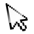 Pixel cursor black clean shiny icon.