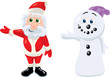 Vector: Little Santa and Little Snowman Present Little Santa and Little Snowman Present