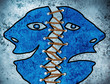 Illustration: double personality concept double personality concept